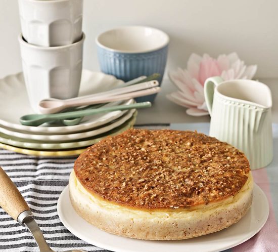 Receta cheesecake crujiente con manzana