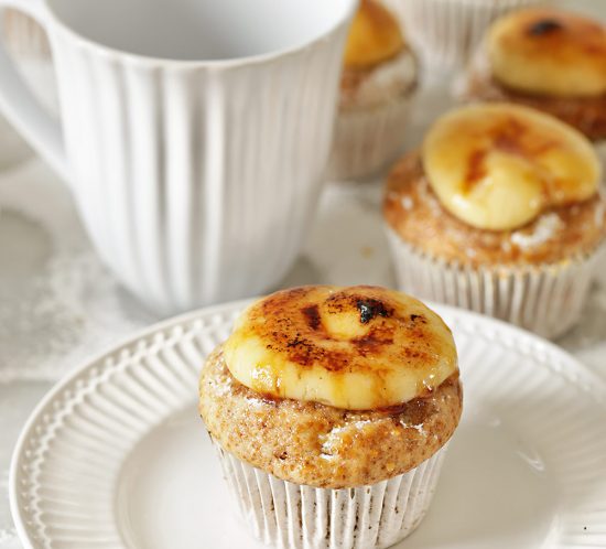 Receta magdalenas de plátano con crème brûlée