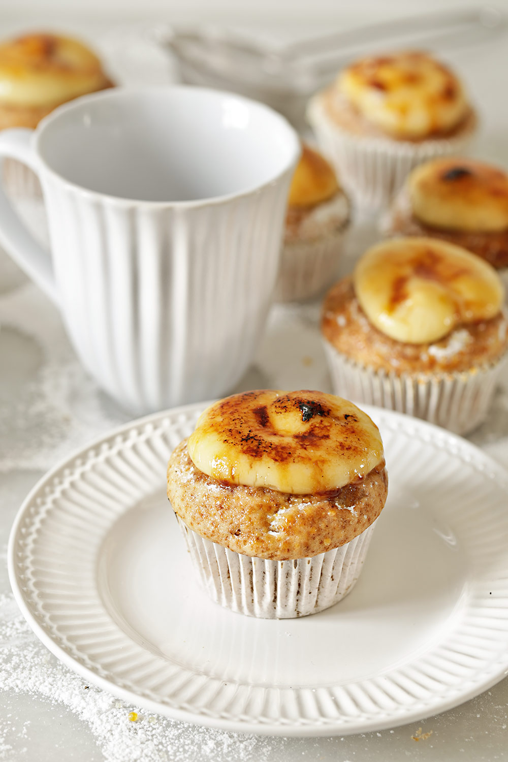 Receta magdalenas de plátano con crème brûlée