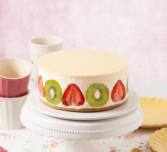 receta tarta mousse frutas