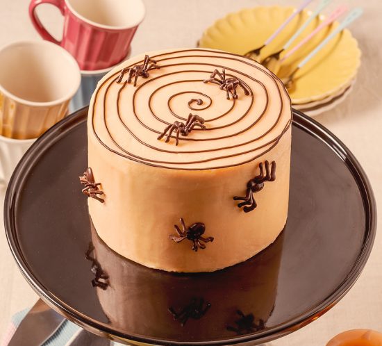 receta tarta aranyas halloween