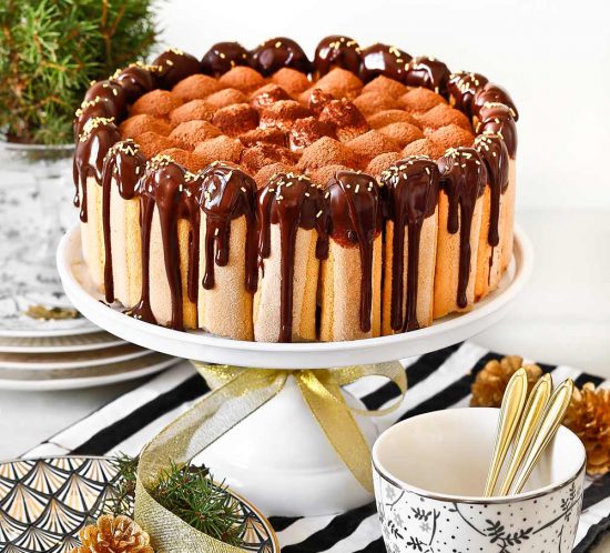 Receta charlota de tiramisú para Navidad