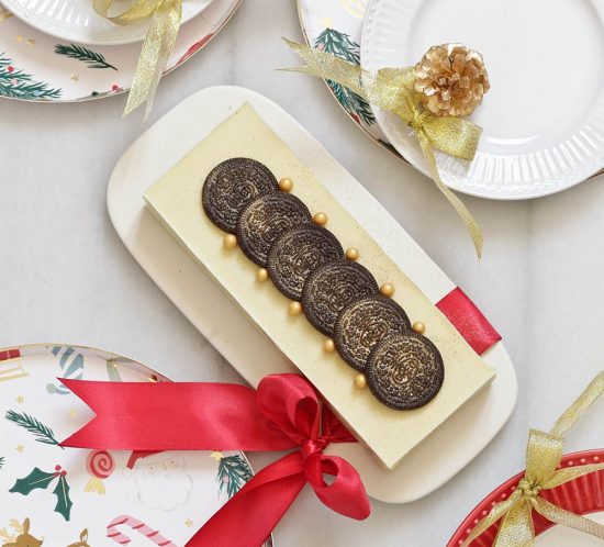 Receta turrón de chocolate blanco con galletas Oreo