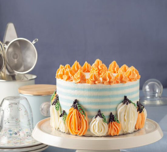receta striped cake calabazas halloween