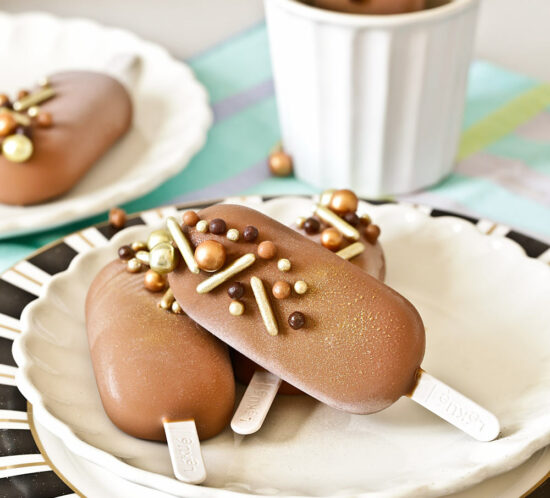 Receta helados de plátano con chocolate