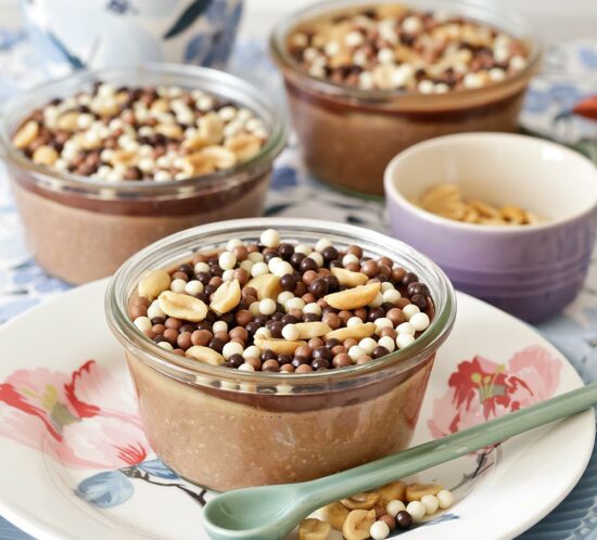 Receta tarros de chocolate, cacahuete y avena