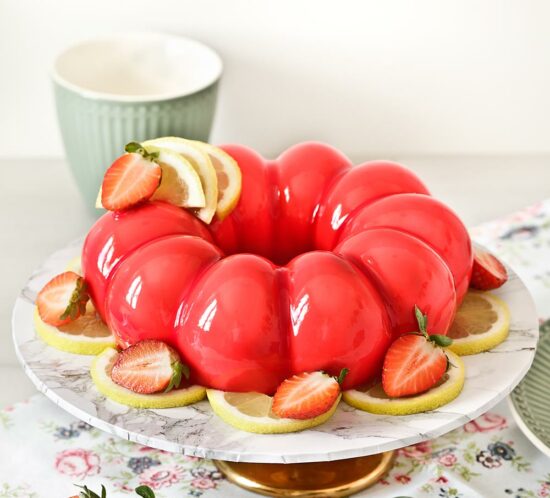 Receta tarta mousse de limón y fresa
