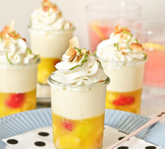Receta vasitos de mango y coco