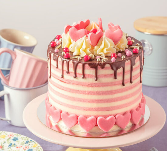 receta tarta rayada san valentin