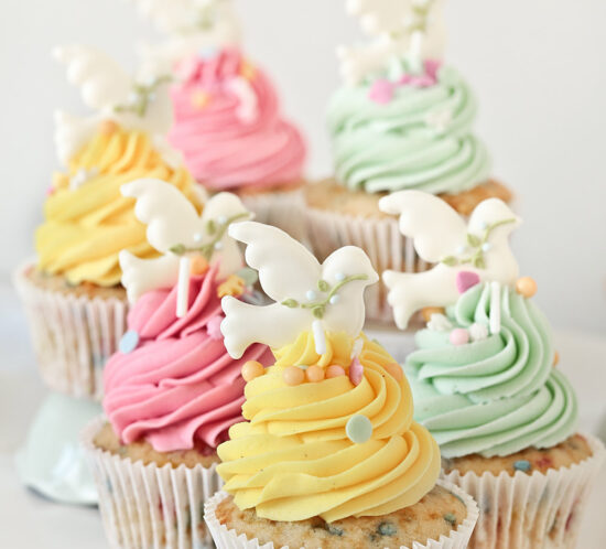 Receta cupcakes confeti para Comuniones
