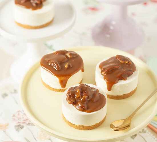 receta minicheesecakes pecanas caramelo