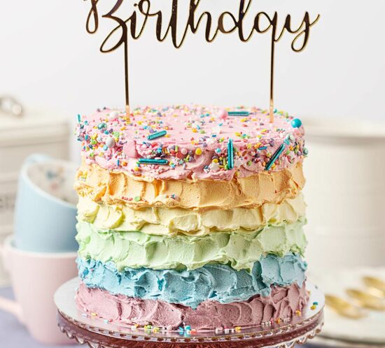 receta tarta cumpleanyos multicolor