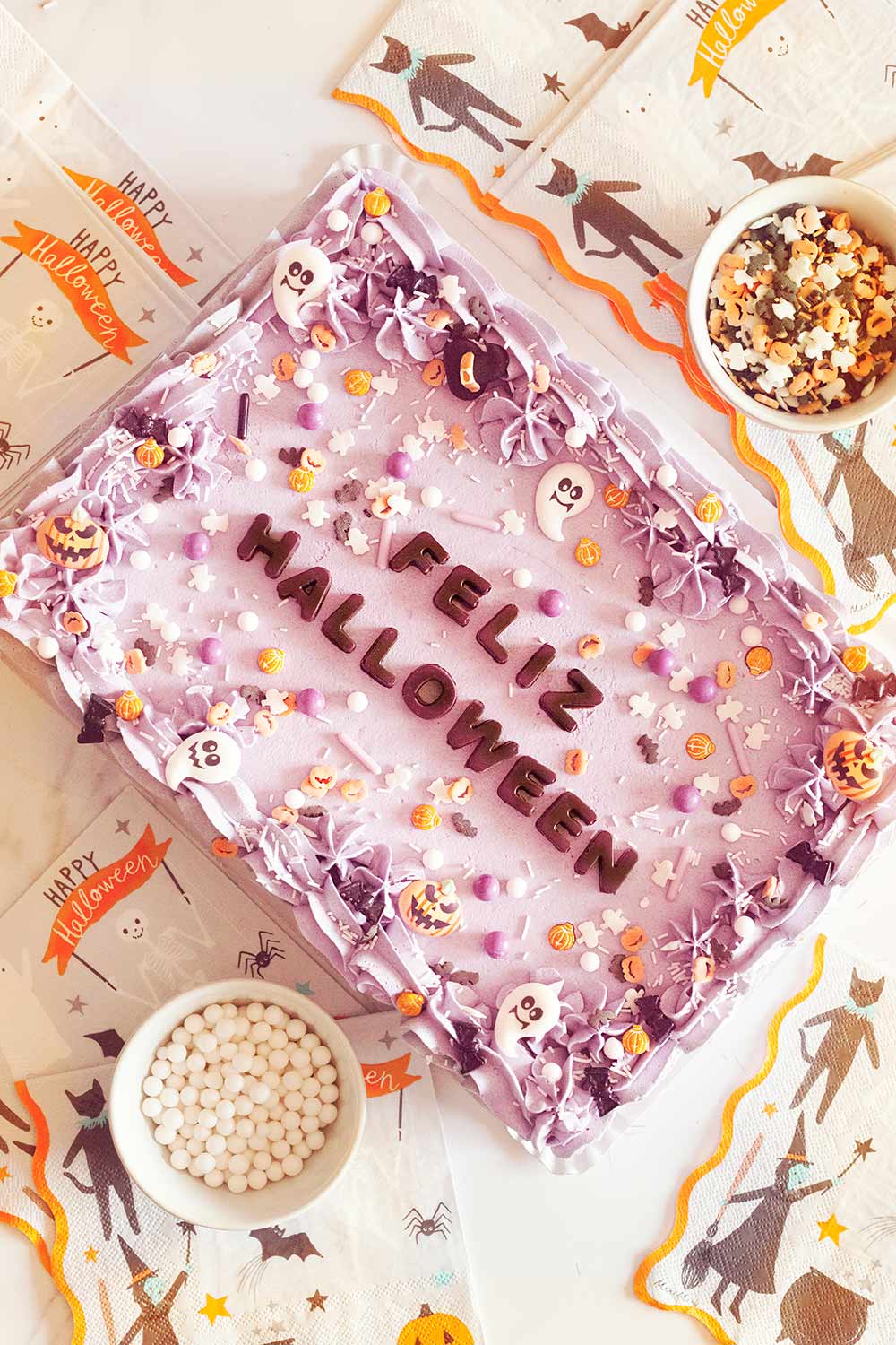 receta sheet cake halloween