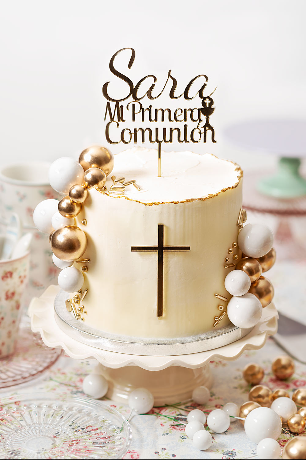 receta tarta comunion topper personalizado