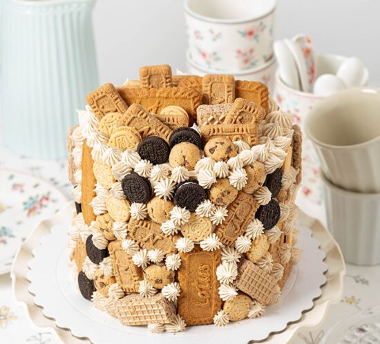 receta tarta decorada galletas