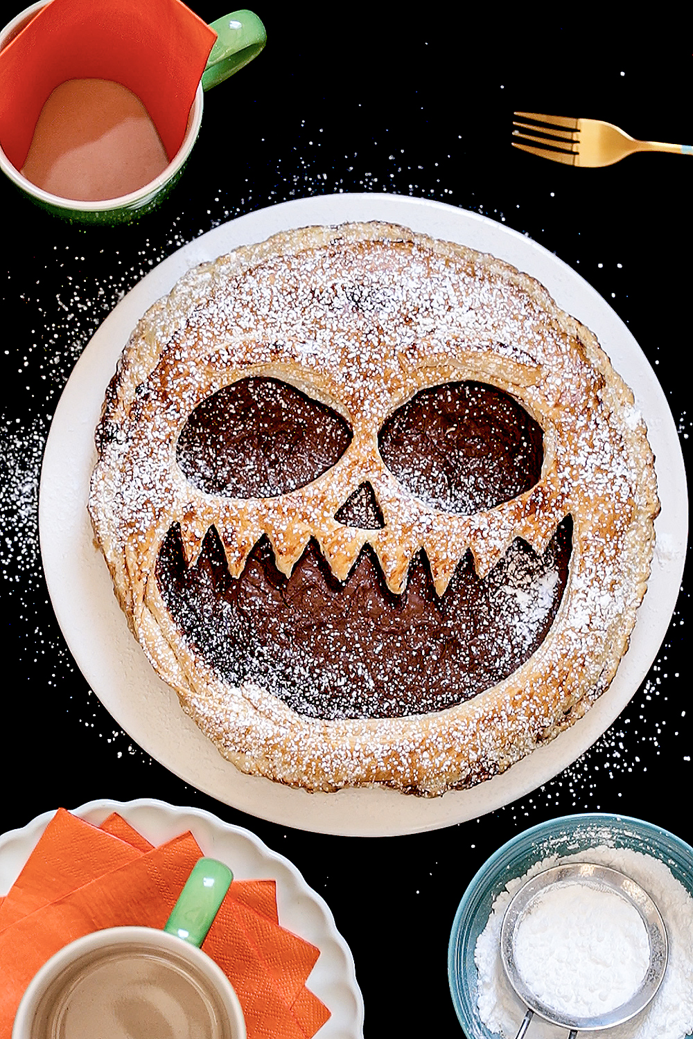 Receta de pie de Nutella para Halloween