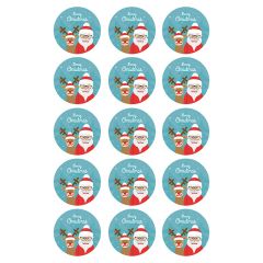 Papel de azúcar Papá Noel 5 cm (15) - María Lunarillos