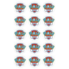 Papel de oblea - 15 círculos iguales de 5 cm Nombre Patrulla Canina - Impresión personalizada