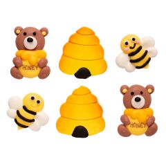 Abejas, colmenas y ositos de azúcar (6) - Sin gluten - Decora