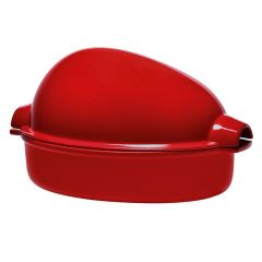 Asador de pollo para horno rojo 41 cm - Cerámica - Emile Henry