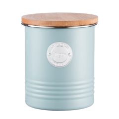 Lata azúcar azul con tapa de madera vintage Living 12 x 14 cm - Typhoon