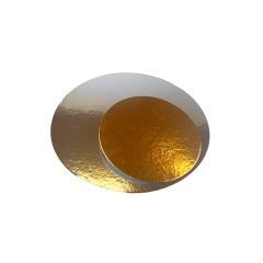 Platos redondos para tarta dorado y plateado 15 cm (3)