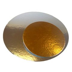 Platos redondos para tarta dorado y plateado 33 cm (3)