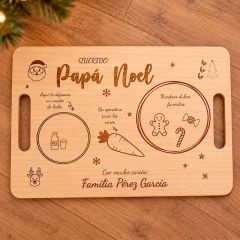 Bandeja personalizada Papá Noel - Madera grabada