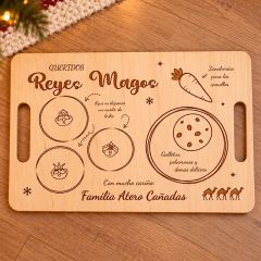 Bandeja personalizada Reyes Magos - Madera grabada