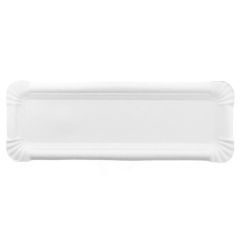 Bandeja de cartón estucada blanca 12,5 x 38 cm
