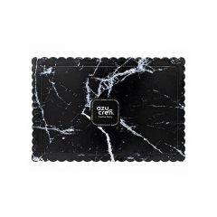 Bandeja rectangular ondulada mármol negro 30 x 25 cm