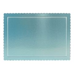 Bandeja rectangular ondulada azul bebé metalizada 35 x 25 cm - Pastry Colours