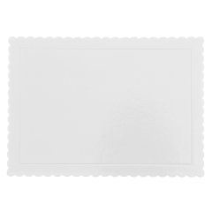 Bandeja rectangular ondulada blanca 40,5 x 30,5 cm