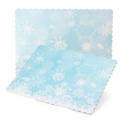 Bandeja rectangular ondulada copos de nieve 40 x 30 cm
