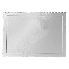 Bandeja rectangular ondulada plateada 40,5 x 30,5 cm