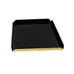 Base cuadrada negra y dorada con borde 21,8 x 21,8 cm