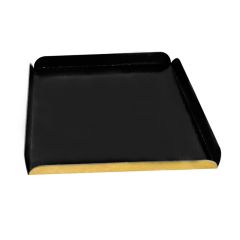 Base cuadrada negra y dorada con borde 27,8 x 27,8 cm