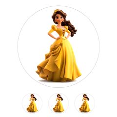Papel de azúcar de la Princesa Bella - 20 cm - María Lunarillos