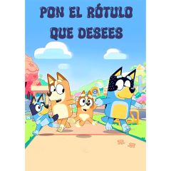 Papel de oblea Bluey - Texto corto personalizado A4 - Impresión personalizada
