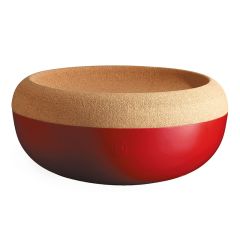 Bol frutero extra grande rojo con tapa de corcho 35 cm - Cerámica - Emile Henry