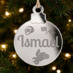 Bola personalizada grabada para árbol de Navidad - Motorista