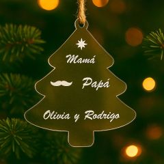 Bola personalizada grabada para árbol de Navidad - Familia Árbol