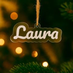 Bola personalizada grabada para árbol de Navidad - Nombre