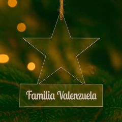 Bola personalizada grabada para árbol de Navidad - Texto Estrella