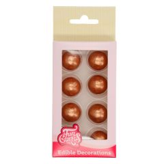Bolas de chocolate con purpurina bronce (8) - Sin gluten - Funcakes
