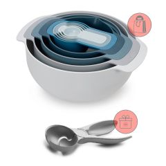 Recipientes y tazas apilables Nest Plus Sky azul (9) - Joseph Joseph + REGALO racionador 