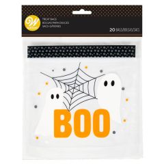 Bolsas con cierre zip para dulces y caramelos fantasmas (20) - Wilton