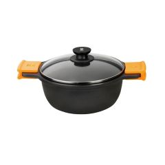 Cacerola antiadherente alta Efficient con tapa y asas 24 cm - Aluminio fundido - BRA