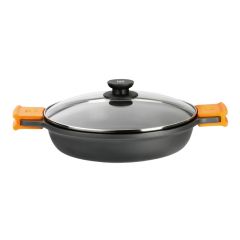 Cacerola antiadherente baja Efficient con tapa y asas 32 cm - Aluminio fundido - BRA
