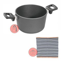 Cacerola antiadherente Titanium Nowo Inducción alta 28 cm - Aluminio fundido - Woll + REGALO paño